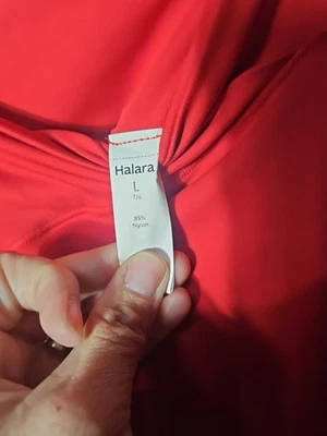 Halara Leggings Size Large Red Cross Front - Image 1 of 3