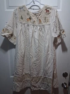 BECHAMEL PETITES DAMEN BESTICKTES MUU MUU KLEID AFRIKANISCHE SAFARI GRANNYCORE - Bild 1 von 5