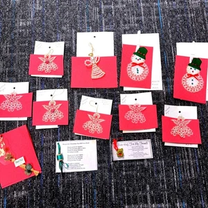 8 Vintage Hand Tatted Tatting Lace Lacey Snowmen Angels Christmas Ornaments - Picture 1 of 13