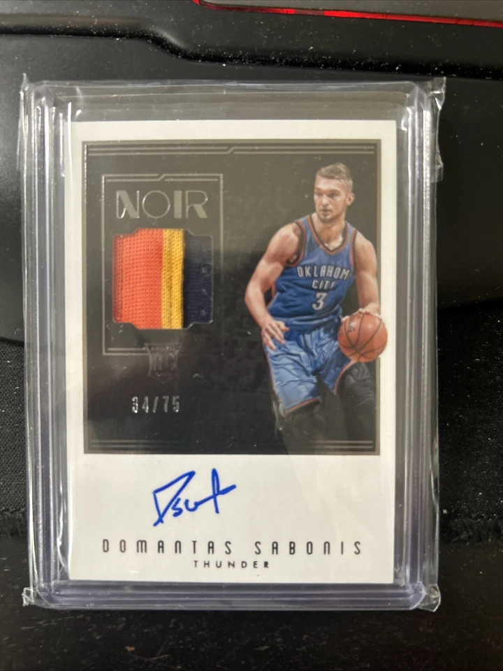 2016-17 Panini Noir Rookie Patch Autographs Domantas Sabonis #122 Color /75 Ar - Image 1 of 1