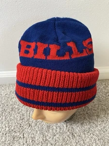 Vtg 80s Buffalo Bills NFL Football Winter Tailgate Beanie Knit Cap Adult OSFA - Picture 1 of 4