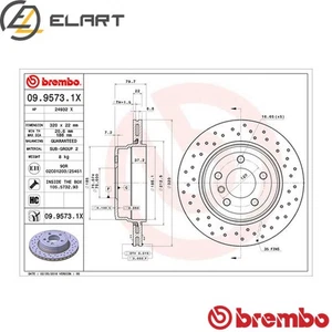 2x BRAKE DISC 09.9573.1X FOR BMW X3E83 N52B30A/BF M57D30 3.0L N52B25A/AF 2.5L - Picture 1 of 9