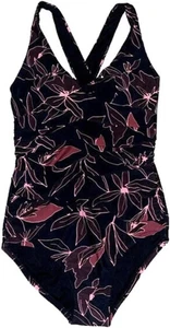 Neu mit Etikett Eddie Bauer Damen mittelschwerer geraffter formender Einteiler Badeanzug Medium - Bild 1 von 7