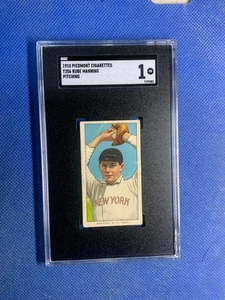 1910 T206 RUBE MANNING SGC 2 GD Good Piedmont 350 'Pitching' variation - Picture 1 of 2
