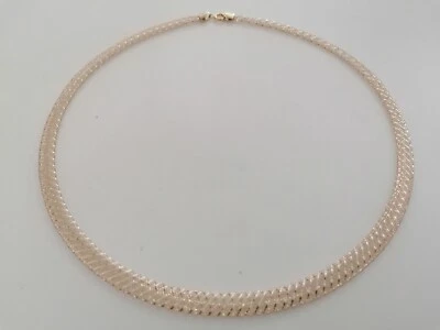 COLLANA Collier ORO Bicolore GIALLO e BIANCO 18 KT 750% SEMIRIGIDA Made In Italy - Bild 1 von 4