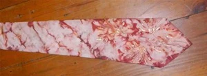 VINTAGE Meier Seide 1970s-80s Original Gold Embossed Tie Dye Silk Funky Arty Tie - Picture 1 of 5
