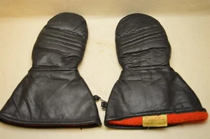Vintage Motor Ski Zero-Zone Snowmobile Winter Leather Mitts - Foto 1 di 3