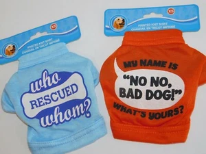 Camisetas Cachorro Perro DOS Muy Pequeñas Quién Rescató Quién y Mi Nombre No No Talla XS - Imagen 1 de 6