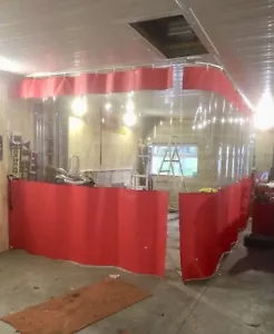 HEAVY DUTY AUTO BODY SPRAY BOOTH REPAIR SMART REPAIR BAY CURTAINS 30FT X 10FT - Picture 1 of 11