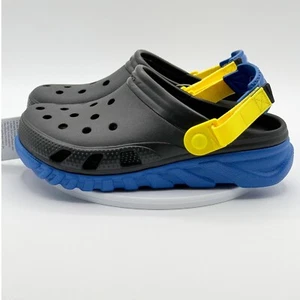 Crocs Duet Max Ii Clog Shoes Size 6 Kids Black Blue Yellow NEW - Picture 1 of 9