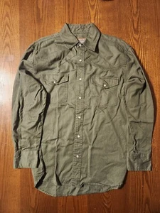 C.E. Schmidt Workwear Herren Western Hemd Med Solid Grn Langarm Perlen Druckknöpfe - Bild 1 von 12