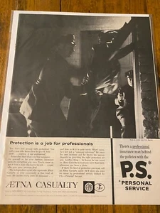 Vintage 1961 Aetna Unfallversicherung Polizist verhaftet Gauneranzeige - Bild 1 von 1