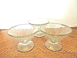 Drei Crackle Depression Glas Desert Geschirr wunderschön  - Bild 1 von 4