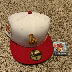 Los Angeles Dodgers Burger Pack 59FIFTY Hat Red/White Men’s Size: 7 5/8 W/pin - Picture 1 of 5