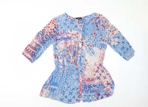 Yest Womens Blue Viscose BlendTunic Blouse Size 8 - Picture 1 of 12