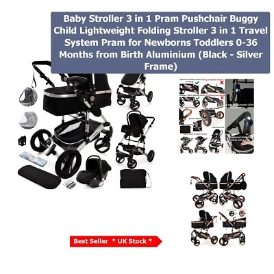 Versatile 3-in-1 Baby Pusher with Anti-Shock Wheels – For Toddlers & Infants - Image 1 of 4