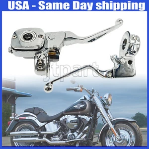 Chrome Brake Clutch Lever Pump Master Cylinder Fit Harley Softail Deluxe Fat Boy - Bild 1 von 7
