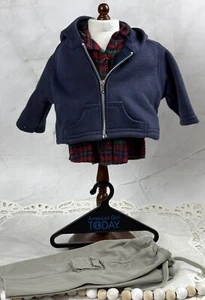 Pleasant Company American Girl Of Today Cargos Camisa a Cuadros Cremallera Chaqueta SOLO - Imagen 1 de 7