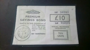 Premium Savings Bond 1961 £10 Rare collectible - Picture 1 of 2