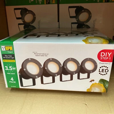 (Paquete de 4) HPM TULI LED Luz Estanque 12V Focos Jardín MR16 IP68 Impermeable Hágalo Usted Mismo Foto 1 de 4