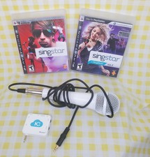 SingStar Games Vol. 1 & 2 Playstion 3 PS3 w/ USB Adapter & Microphone Bundle Lot