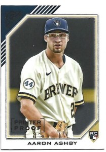 2022 Topps Gallery Aaron Ashby RC Printer Proof #139 Milwaukee Brewers