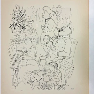 George Grosz "Heilige Nacht" 1930s Art Print Treasury Collection Sketch Vintage - Picture 1 of 10