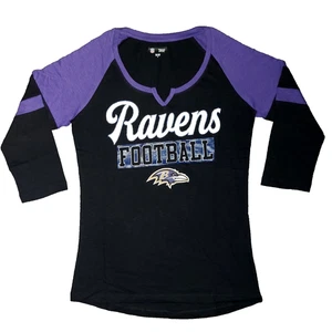 Baltimore Ravens Football NFL Team Apparel New Era Women's 3/4 Sleeve Shirt M - Picture 1 of 4