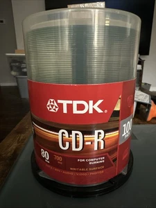 Brand New - TDK 100-pack CD-R Compact Data Discs 80-minute 700MB For CD Burning - Picture 1 of 4