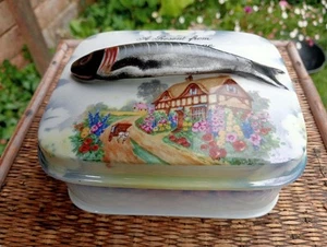Victoria China Sardine Dish 1930s 'A Present from Mablethorpe' DAMAGED A2 - Picture 1 of 8
