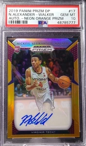 NICKEIL ALEXANDER-WALKER RC AUTO 2019 Prizm Draft Pick #17 DP Orange /125 PSA 10 - Picture 1 of 1