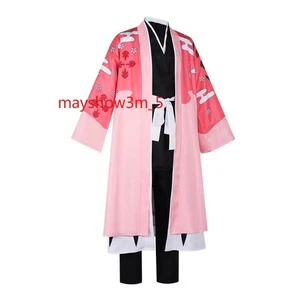 Bleach 8th Division Captain Shunsui Kyoraku Cosplay Costume Kimono Halloween Set - Picture 1 of 14