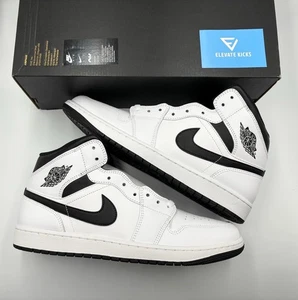Nike Air Jordan 1 Mid White Black (UK Size 11) - Bild 1 von 9