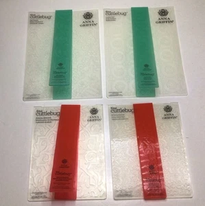 Cricut Cuttlebug Anna Griffin Embossing Folders Circular Grid And More Set Of 4 - Picture 1 of 20