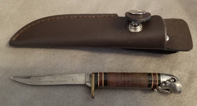 Western Boulder, Colo. L28 Bird & Trout Knife Leather Sheath USA - Image 1 of 4