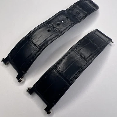 Authentic Cartier Blue Leather Pasha Watch Band Strap For Deployant w/ Holes - Image 1 of 4