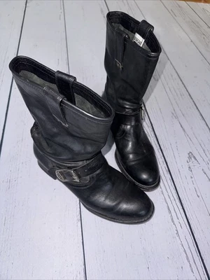 Botas de cuero negras vintage FRYE Moto Ridning para mujer talla 7,5 Foto 1 de 4