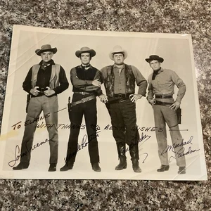 1960S T. V. Show BONANZA Full Cast SIGNED/INSCRIBED 8x10 Photo No Coa. - Picture 1 of 18