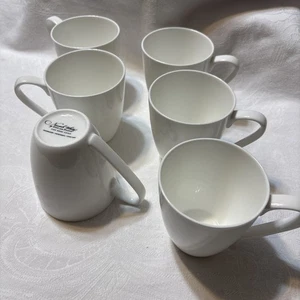 6er Set Fitz & Floyd Everyday Nevaeh weiß Kaffeetassen Tassen Bone China Posten - Bild 1 von 4