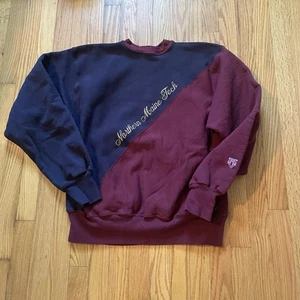 Vintage Northern Maine Tech College MV Sport Pro Weave Crewneck Sweatshirt Sz XL - Picture 1 of 5