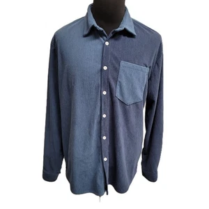 Camisa de pana Hooyi para hombre (L) azul piedra bolsillo manga larga poliéster - Imagen 1 de 5