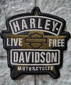 HARLEY DAVIDSON STYLE MILITARY STAR PATCHES IN GREEN FOR SEWING ON JACKETS - Picture 1 of 5