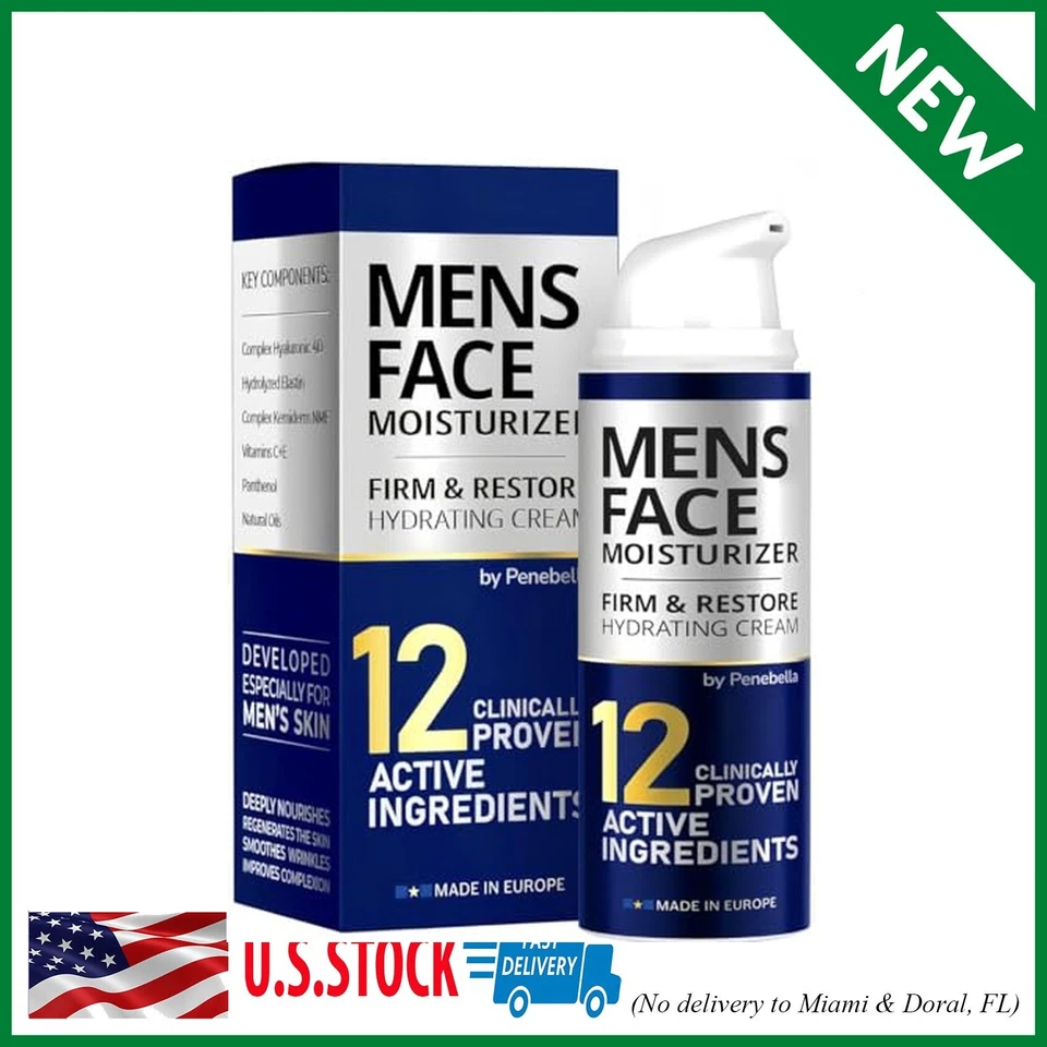 Crema facial para hombres 6 en 1 crema antienvejecimiento combate las bolsas para ojos manchas oscuras 1,7 OZ Foto 1 de 4