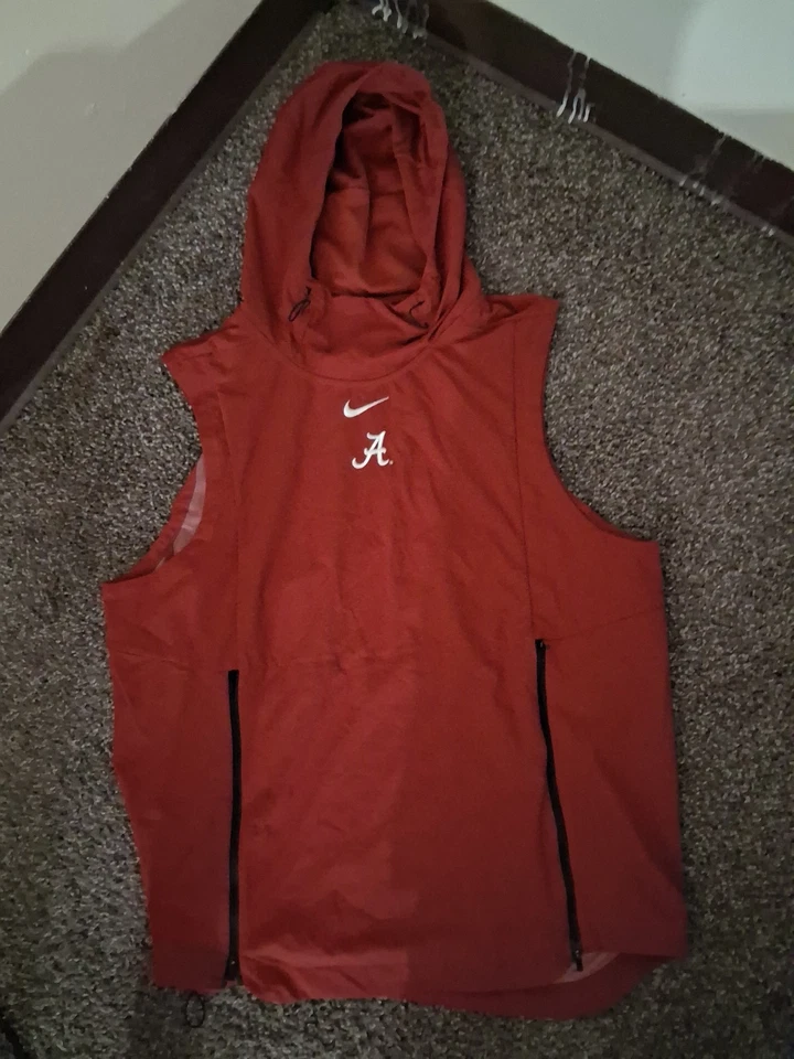 Nike Alabama Chaleco Marea Carmesí Para Hombres L Rojo Mosca Rush Rendimiento Escudo con Capucha Foto 1 de 4