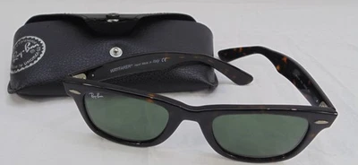 Ray-Ban Wayfarer RB2140 Tortoise Sunglasses 50mm Gray Lenses w/Case - Image 1 of 4