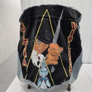 Clockwork Orange Handbemalt Custom Herren XL Vintage Gap Jeansjacke - Unikat  - Bild 1 von 7