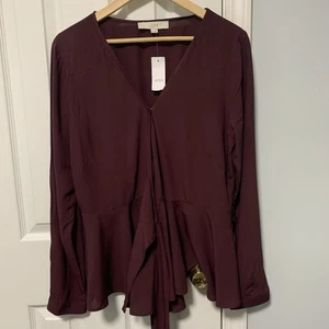 Loft weinrot Medium Wickel Flatter Unterteil Top Neu mit Etikett - Bild 1 von 11