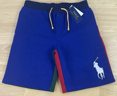 Polo Ralph Lauren Colorblock Fleece Shorts w/Big Pony Logo - Boys M - NWT $49.50 - Image 1 of 4