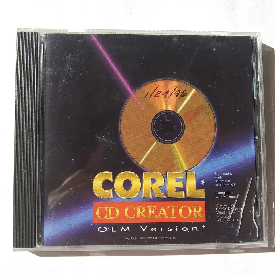 Corel CD Creator OEM Version 1996 for Windows 95 3.11 & Macintosh Vintage - Image 1 of 4