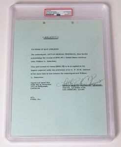 LITTLE RICHARD Signed Autograph Auto Receipt Slab PSA BAS JSA - Picture 1 of 5